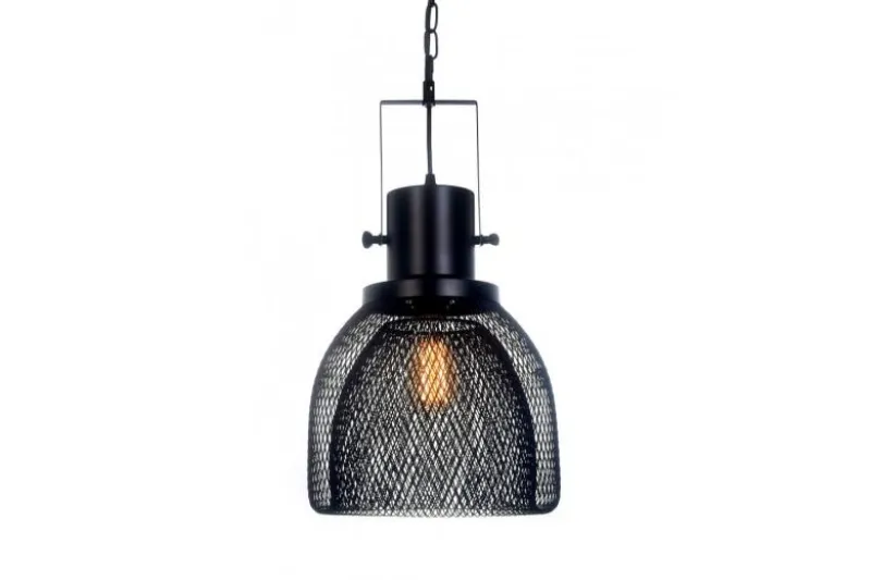 Lampada a sospensione in stile industriale vintage gabbia FRATTON Nero