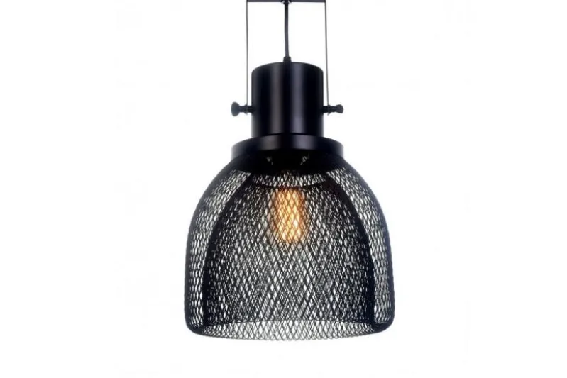 Lampada a sospensione in stile industriale vintage gabbia FRATTON Nero