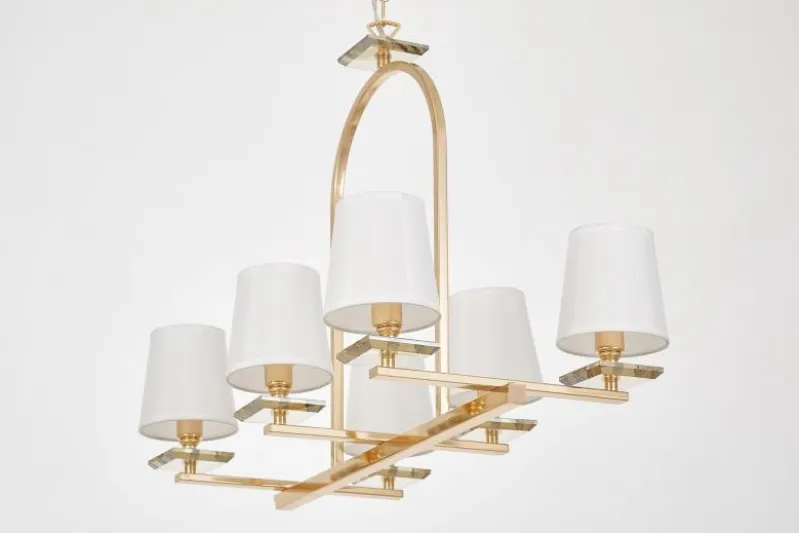 LAMPADA A SOSPENSIONE LIMERA BIANCA E ORO W6