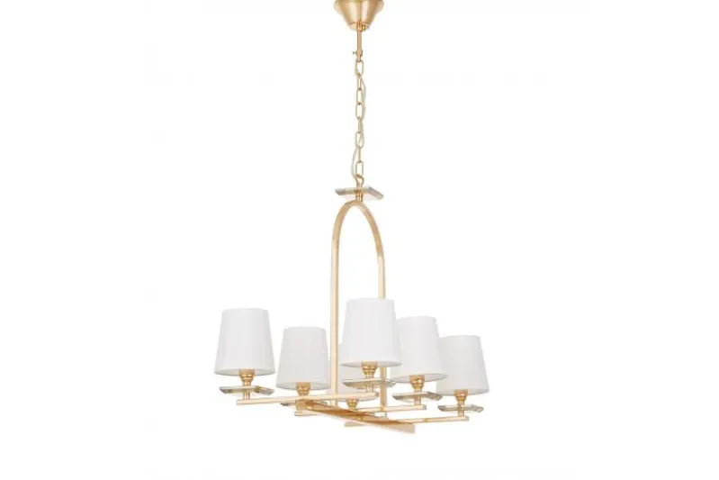 LAMPADA A SOSPENSIONE LIMERA BIANCA E ORO W6