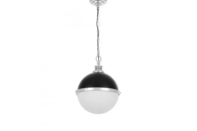 LAMPADA A SOSPENSIONE LOFT NERA E CROMO LARGO