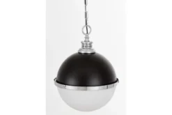 LAMPADA A SOSPENSIONE LOFT NERA E CROMO LARGO