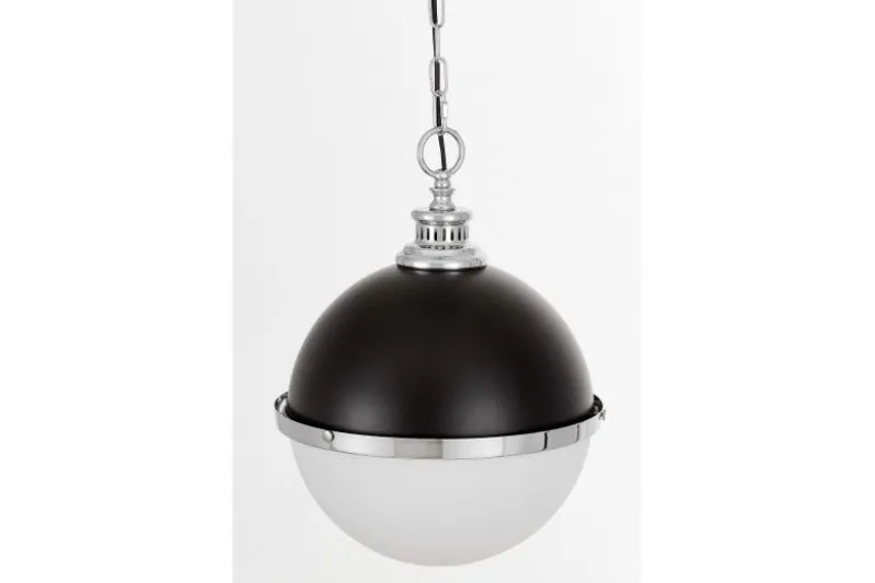 LAMPADA A SOSPENSIONE LOFT NERA E CROMO LARGO
