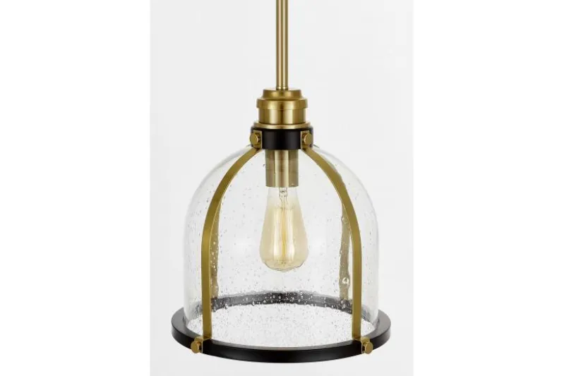 LAMPADA A SOSPENSIONE LOFT NERA E OTTONE BRANSON