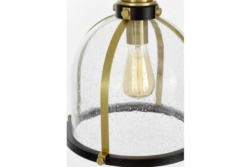 LAMPADA A SOSPENSIONE LOFT NERA E OTTONE BRANSON