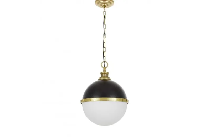 LAMPADA A SOSPENSIONE LOFT NERA E OTTONE LARGO