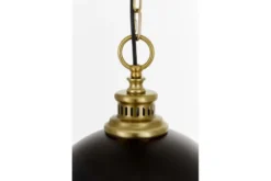 LAMPADA A SOSPENSIONE LOFT NERA E OTTONE LARGO