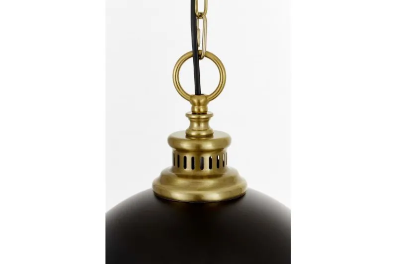 LAMPADA A SOSPENSIONE LOFT NERA E OTTONE LARGO