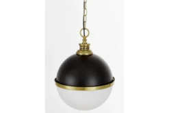 LAMPADA A SOSPENSIONE LOFT NERA E OTTONE LARGO
