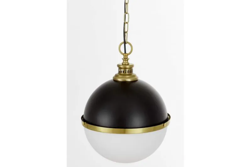 LAMPADA A SOSPENSIONE LOFT NERA E OTTONE LARGO