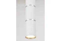LAMPADA A SOSPENSIONE MODERNA A TUBO BIANCO E CROMO ASTI W1