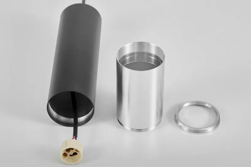 LAMPADA A SOSPENSIONE MODERNA A TUBO NERO E CROMO LINEO W1