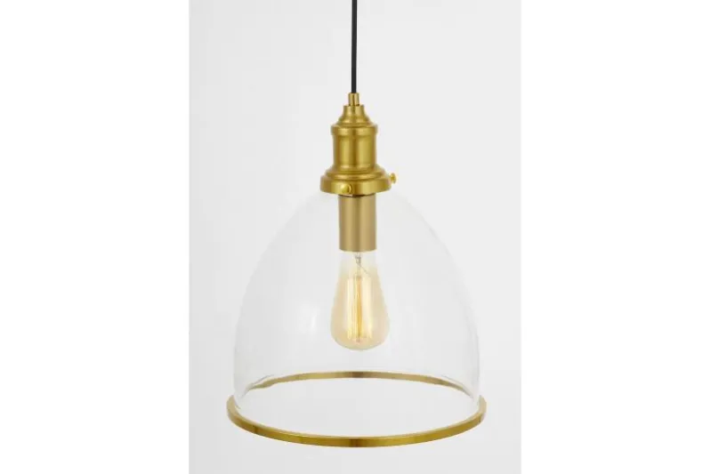 Lampada a sospensione moderna con paralume bordato ottone DOLOMIA