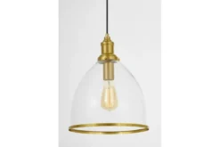 Lampada a sospensione moderna con paralume bordato ottone DOLOMIA