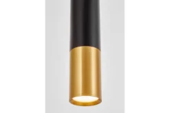 LAMPADA A SOSPENSIONE MODERNA CON TUBO NERO E OTTONE LINEO W1