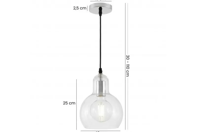LAMPADA A SOSPENSIONE MODERNA CROMO MORO 1A
