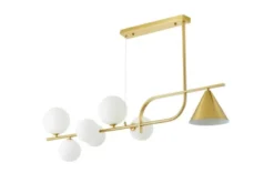 LAMPADA A SOSPENSIONE MODERNA IN OTTONE E BIANCO AMADEO W7