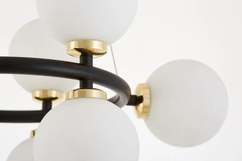 LAMPADA A SOSPENSIONE MODERNA MARSIADA W9 NERA E ORO