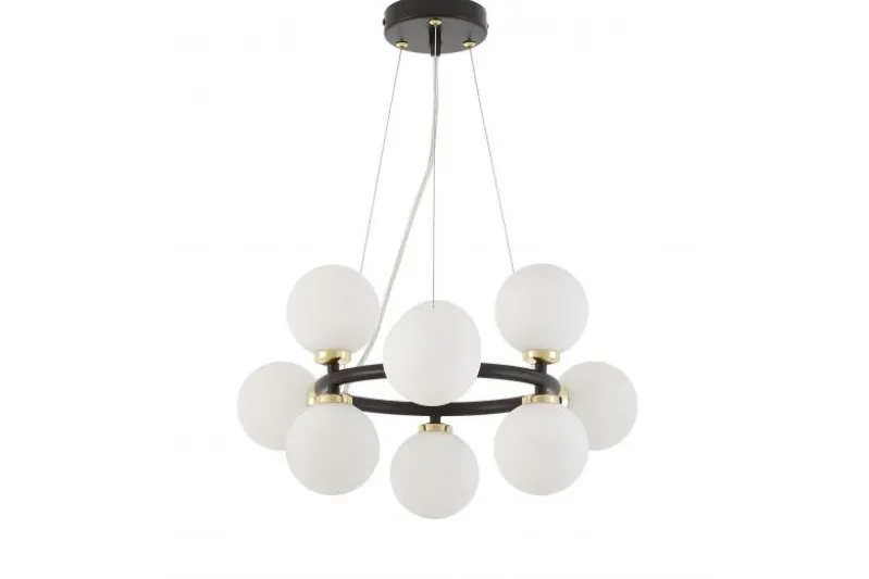 LAMPADA A SOSPENSIONE MODERNA MARSIADA W9 NERA E ORO