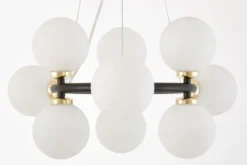 LAMPADA A SOSPENSIONE MODERNA MARSIADA W9 NERA E ORO