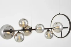 LAMPADA A SOSPENSIONE MODERNA NERA E FUME' MERIDO W7