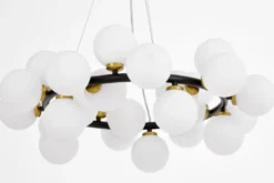 LAMPADA A SOSPENSIONE MODERNA NERA E OTTONE MARSIADA W25