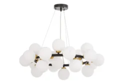 LAMPADA A SOSPENSIONE MODERNA NERA E OTTONE MARSIADA W25
