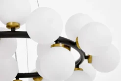 LAMPADA A SOSPENSIONE MODERNA NERA E OTTONE MARSIADA W25