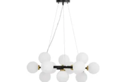 LAMPADA A SOSPENSIONE MODERNA NERA E OTTONE MARSIADA W15