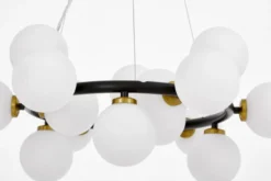 LAMPADA A SOSPENSIONE MODERNA NERA E OTTONE MARSIADA W15