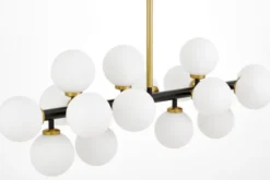 LAMPADA A SOSPENSIONE MODERNA NERA E OTTONE PETRICA W16