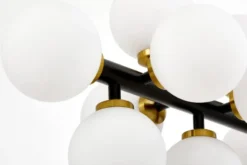 LAMPADA A SOSPENSIONE MODERNA NERA E OTTONE PETRICA W16