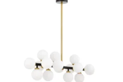LAMPADA A SOSPENSIONE MODERNA NERA E OTTONE PETRICA W16