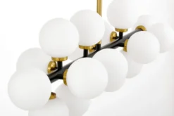 LAMPADA A SOSPENSIONE MODERNA NERA E OTTONE PETRICA W16