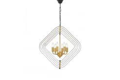 LAMPADA A SOSPENSIONE MODERNA NERA E OTTONE ZEWA W6