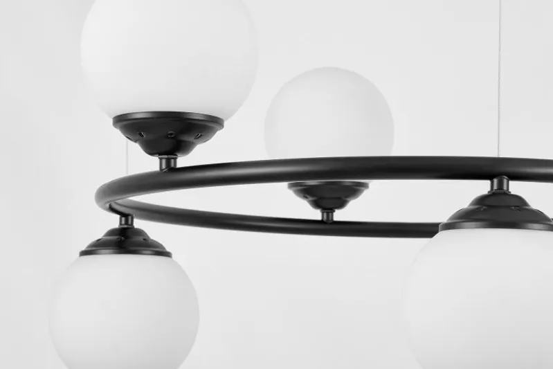 LAMPADA A SOSPENSIONE MODERNA NERA FINO RING W6