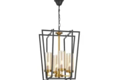 LAMPADA A SOSPENSIONE MODERNA NERO E ORO ARES W4