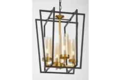 LAMPADA A SOSPENSIONE MODERNA NERO E ORO ARES W4