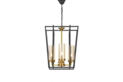LAMPADA A SOSPENSIONE MODERNA NERO E ORO ARES W4
