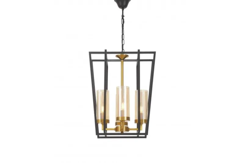 LAMPADA A SOSPENSIONE MODERNA NERO E ORO ARES W4