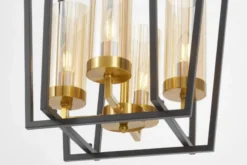 LAMPADA A SOSPENSIONE MODERNA NERO E ORO ARES W4