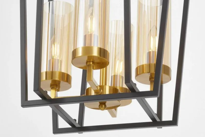 LAMPADA A SOSPENSIONE MODERNA NERO E ORO ARES W4