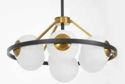 LAMPADA A SOSPENSIONE MODERNA NERO E ORO DONZANO W7