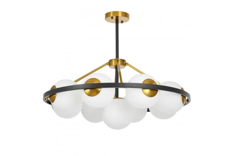 LAMPADA A SOSPENSIONE MODERNA NERO E ORO DONZANO W9