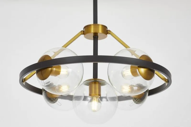 LAMPADA A SOSPENSIONE MODERNA NERO E ORO DONZANO W5 PRO