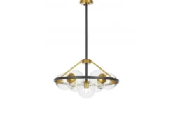 LAMPADA A SOSPENSIONE MODERNA NERO E ORO DONZANO W7 PRO