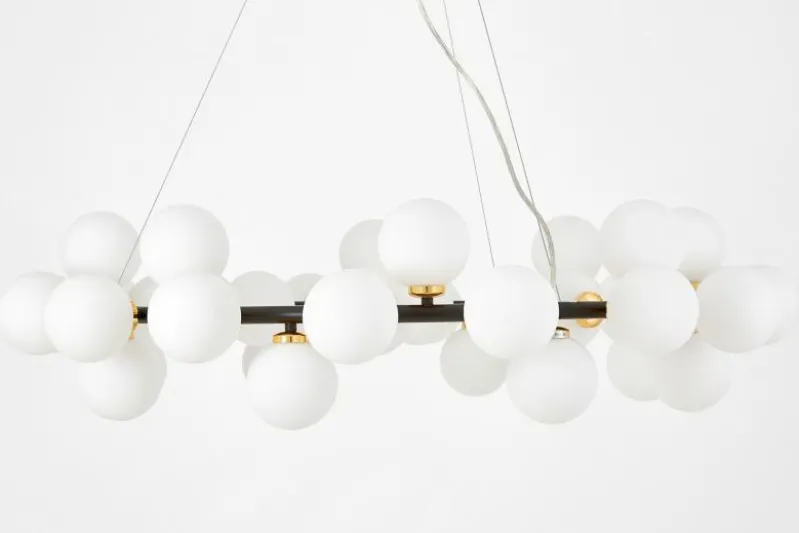 LAMPADA A SOSPENSIONE MODERNA NERO E ORO MARSIADA W40