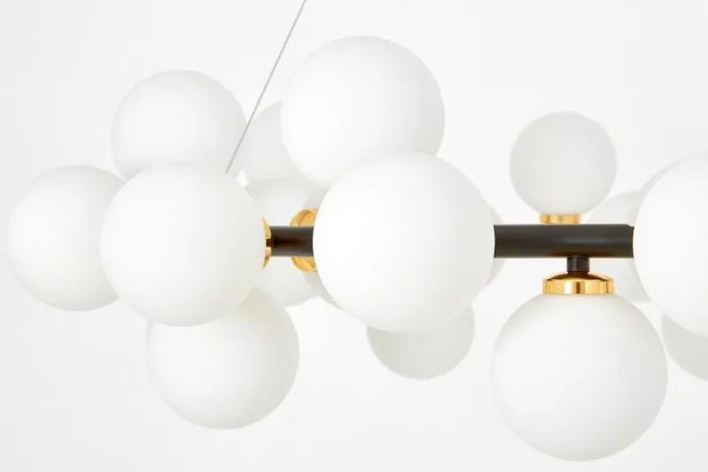 LAMPADA A SOSPENSIONE MODERNA NERO E ORO MARSIADA W40