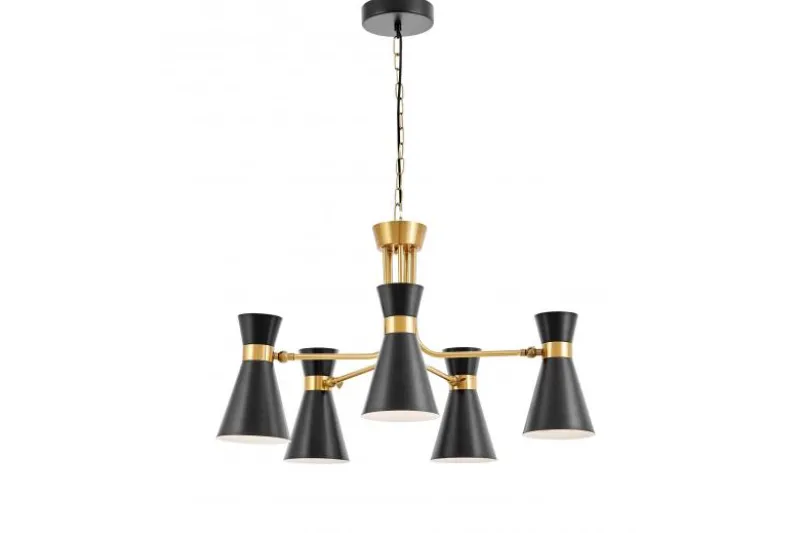 LAMPADA A SOSPENSIONE MODERNA NERO E ORO SENA W5