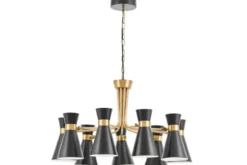 LAMPADA A SOSPENSIONE MODERNA NERO E ORO SENA W9